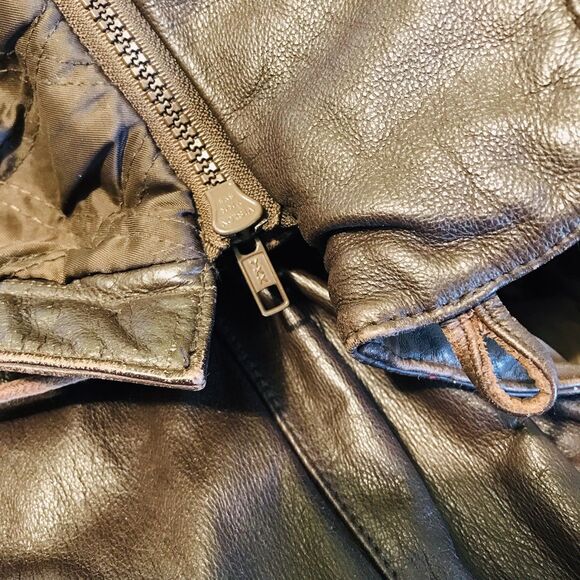 Vintage 90s Jacqueline Ferrar Soft Leather Coat Women's Large Brown Hooded Zip - Picture 6 of 13